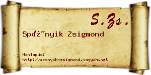 Spányik Zsigmond névjegykártya